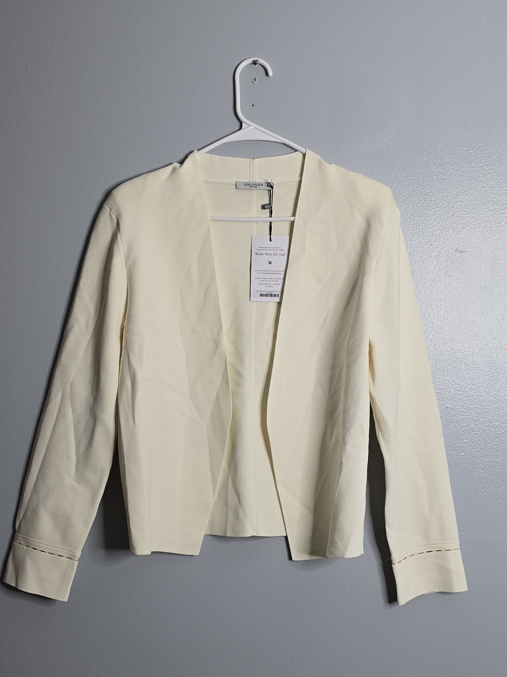MM Lafleur Cream Open-Front Blazer